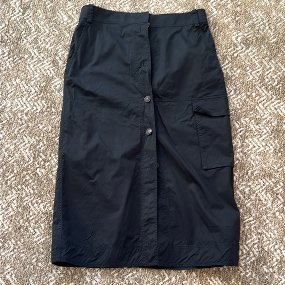 Tory Burch Black Midi Cargo Pencil Skirt